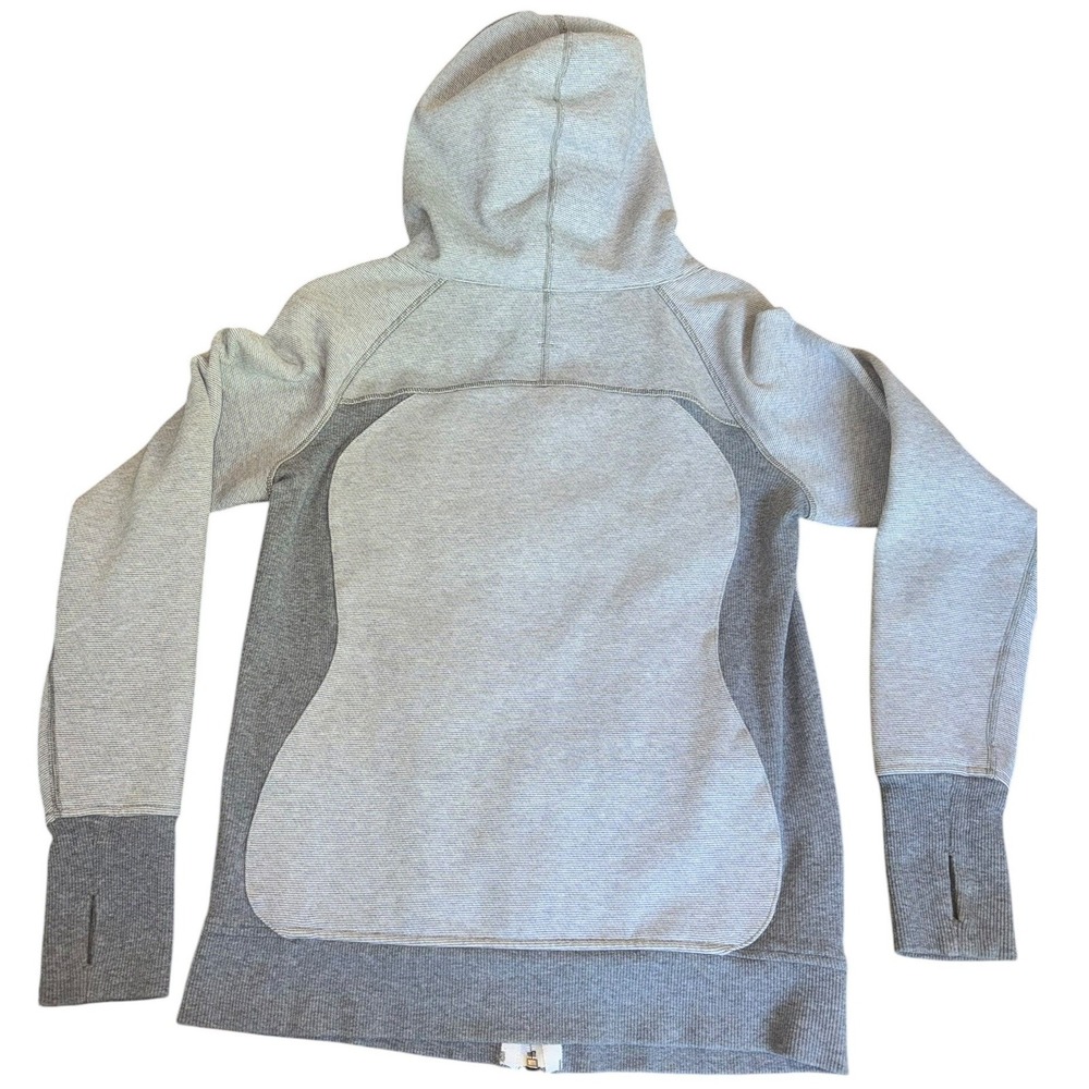 Lululemon Scuba Full Zip Hoodie Womens Heathered Grey Textured Knit Jacket - Picture 4 of 4